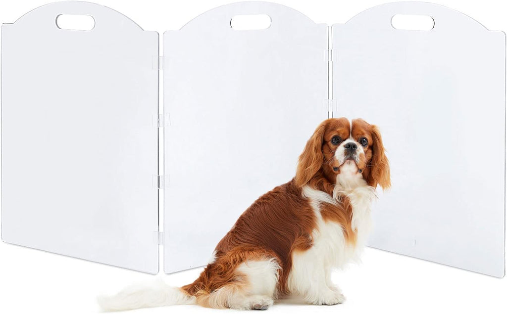 Extra-Wide Clear Acrylic Freestanding Dog Gates for the House – Folding 6-Panel Pet Gates for Doorways, Stairs, and Open Spaces, Transparent Indoor Barrier for Dogs, Puppies & Cats - view 7