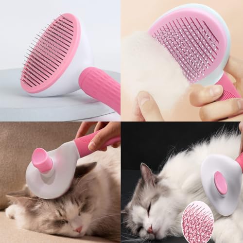 8PCS Dog Bath Supplies Set，Dog Washing Gloves，Shampoo Brush, Shedding Slicker Brush，Complete Pet Grooming Kit for Dog&Cat and Small Animal Grooming(8PCS-Bath-Pink) - view 4