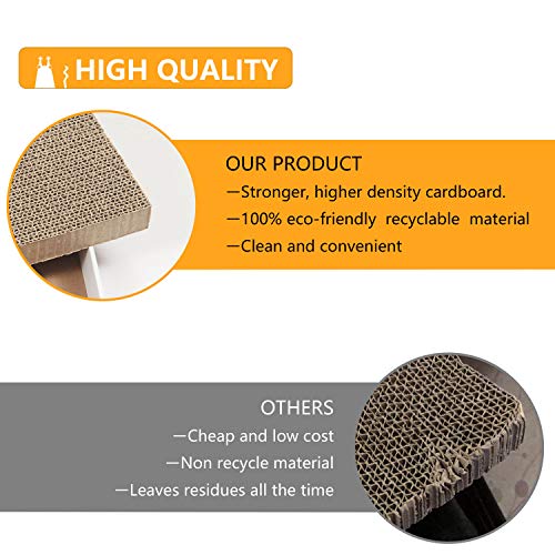 Cardboard Scratcher Pad Scratching post: Cat Scratch Pad,Cat Scratching Post with Durable&High Density Cardboard, Indoor Toy for Cat, Double-sided Design For double life (16.5x7.9x1.2 inches) - view 5