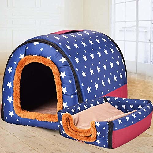 Foldable Dog House 2-in-1 Igloo Dog Cat Bed for Small Medium Large Dogs Cats, Warm Soft Cushion Dog Cave, Non-Slip Puppy Kitten Pet House,Detachable&Washable - view 2