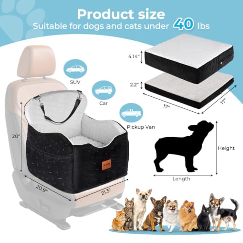Dog Car Seat, Dog Booster Car Seat for Small/Medium Dogs Under 40lbs - view 6