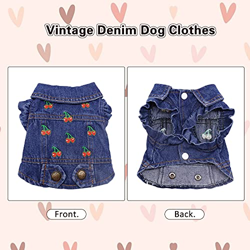 Pet Clothes Dog Jeans Jacket Denim Shirt Small Medium Dogs Lapel Vests - view 3