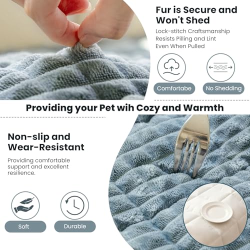Couch Cover for Dogs Washable, Non Slip Couch Covers for 3 Cushion Sofa Pet Friendly, Fuzzy Pet Couch Cushion Covers for Dog,Thick,Soft for Sofa Protector (Blue Gray, 27.6" x 82.7"/70 x 210cm) - view 4