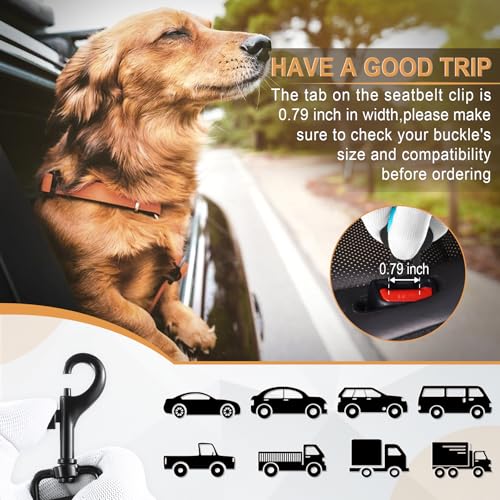 Dog Seat Belt for Car, Retractable Pet Safety Harness, Adjustable Nylon Dog Seatbelt Leash, Comfortable Dog Accessories for Vehicles (Teal-1PCS) - view 5