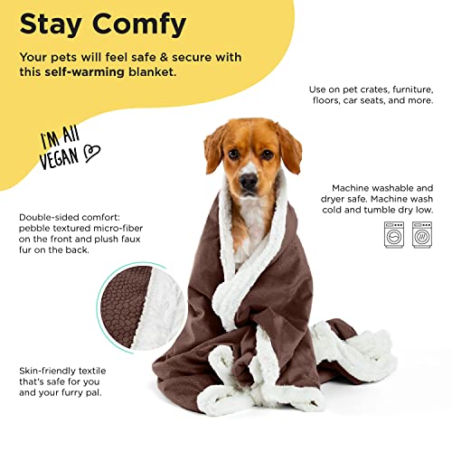 Premium Self-Warming Ilan Microfiber Faux Fur Pet Throw Blanket 40x50 in Brown - view 4