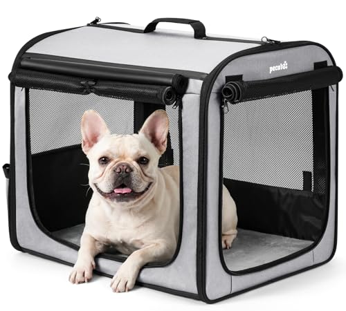 Dog Car Carrier Light Weight 24×17.7×20.5in, Foldable Dog Carrier, Gray