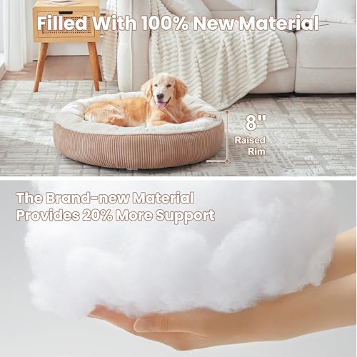 36 inches Calming Donut Dog Bed for Large Dogs,Brown - view 3
