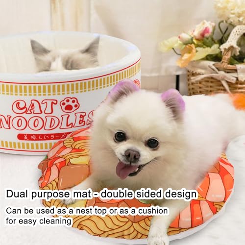 Ramen Noodle Cute Cat Bed,Soft Warm Washable Kitten Bed - view 4