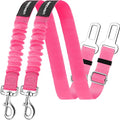 2 Pack Dog Seat Belt, Retractable Dog Car Harness Adjustable Pet Safety Belt with Elastic Bungee Buffer, Heavy Duty & Durable & 360 Degree Swivel Dog Seatbelts