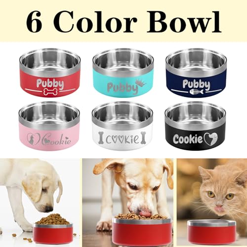 Custom Dog Bowl Personalized Dog Bowls with Name Stainless Steel Non-Slip - view 3