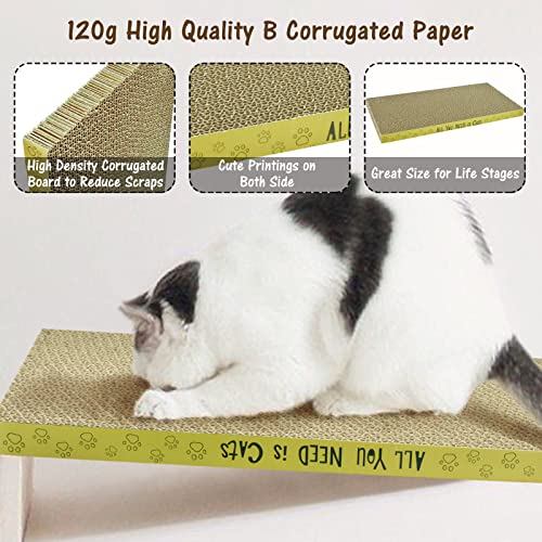 3 Pack Cardboard Cat Scratcher Pads Cat Scratching Board for Indoor Cats 16.5″Lx8.1″Wx0.8″H Dual-Side Corrugated Cats Scratching Post Reusable Supplies - view 3