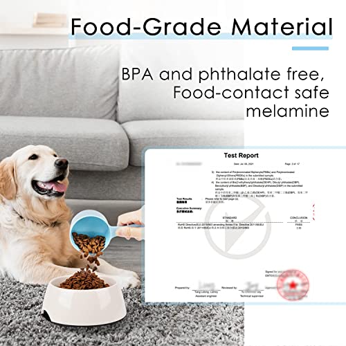 1/2 Cup Dog Food Scoop for Container Melamine Measuring Scoop for Dogs Cats Birds and Rabbits Pet Food Feeding Scoop Dishwasher Safe - Baby Blue - view 2
