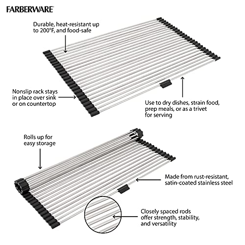 Over The Sink Dish Drying Rack Rolling Stainless Steel - view 5