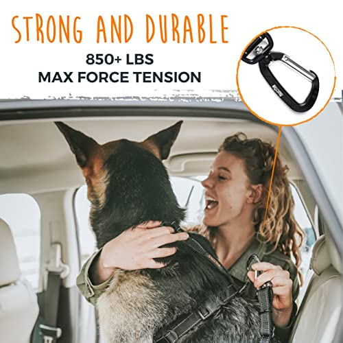 Dog Seat Belt For Car - LATCH Compatible Adjustable Dog Seatbelt Harness for Small, Medium and Large Pets. Distraction Free Driving, Heavy-Duty Design with Aviation Grade Aluminum Carabiner - view 4