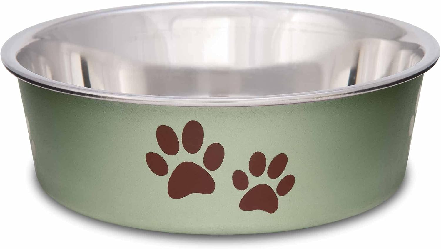 Bella Dog Bowls- Stainless Steel Dog & Cat Bowls - Spill Proof Dog Food Bowl, Cat Bowl, Puppy Essentials & Pet Supplies Great for Home & Travel (Small 10-20 lbs, Artichoke)