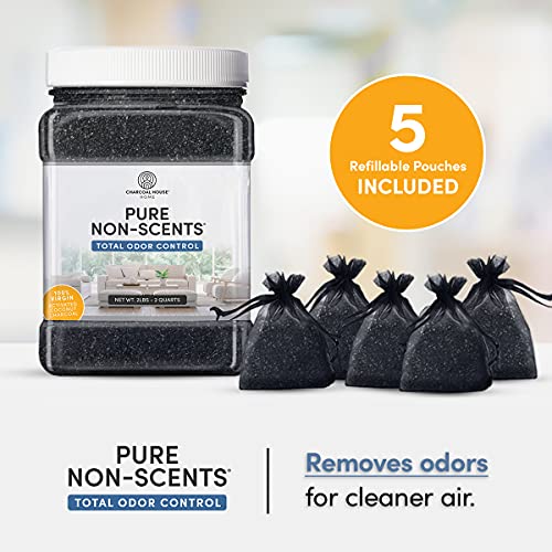 Pure Non Scents Granular Coconut Shell Activated Charcoal - Non Toxic Odor Absorber & Eliminator for Home, Car, Shoes, Closet, Fridge, & More - Safe Deodorizer for Bad Odors - Unscented, 2lbs - view 4