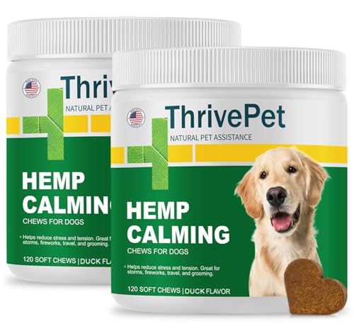 (2 Pack) Hеmp Calming Chews for Dogs - 240 Count | Duck Flavor - Puppy Dog Calming Treats Supplement for Storm Anxiety, Sleep, Relaxing, Separation Aid, Stress Relief - Vet Approved - Made in USA
