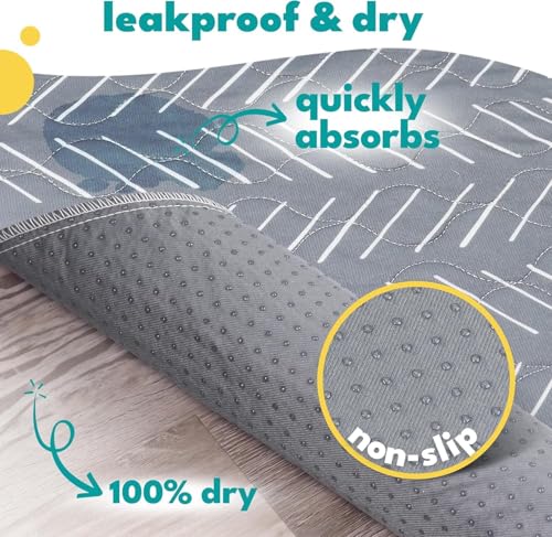 Large Washable Pee Pads for Dogs | Reusable, Waterproof & Ultra Absorbent Puppy Pads | Dog Pee Pads, Anti-Slip, Leakproof & Quick Dry Pet Training Mat | Whelping Pad, Puppy Mat & Crate Pad - view 3