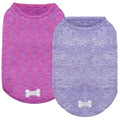 2 Pack Dog Shirts Quick Dry Soft Stretchy Pet T-Shirts with Reflective Label Tank Top Sleeveless Sun Protection Vest Dog Clothes for Small Medium Dogs, Medium, Purple+Pink