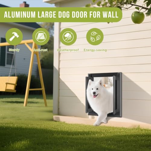 Large Dog Door for Wall,French Style, Heavy Duty Aluminum Frame - view 6