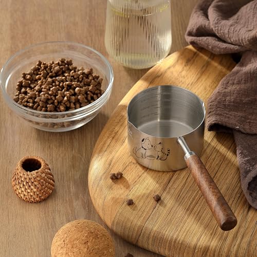 1 Cup Dog Cat Food Scoop, OHOLA Stainless Steel Dog Food Measuring Cup, Precision Scale Measurements (Stylish Pattern) - view 6