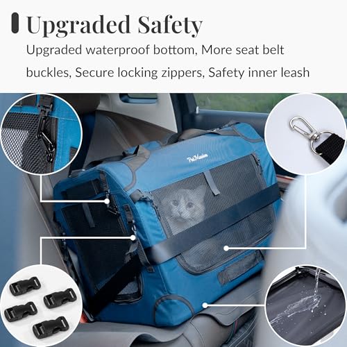 Extra Large Rolling Cat Carrier with Wheels, Soft Sided Pet Dog Carrier on Wheels for Big Cat 20lbs+ 2 Cats, Car Travel Portable XL Wheeled Bag 25"x16.5"x20.5" - view 3