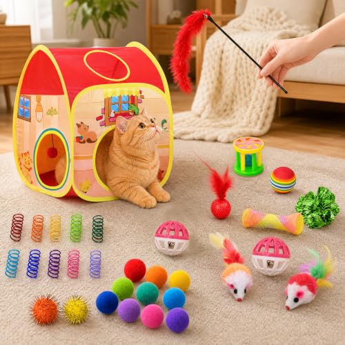 33PCS Cat Toys Variety Pack for Indoor Cats, Kitten Toys Cat Tunnel - view 7