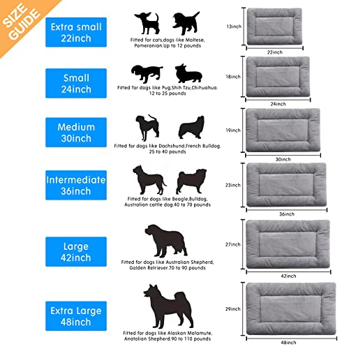 Dog Crate Pad Washable Dog Bed for Crate Medium Cozy Mat 36-Inch Gray - view 2