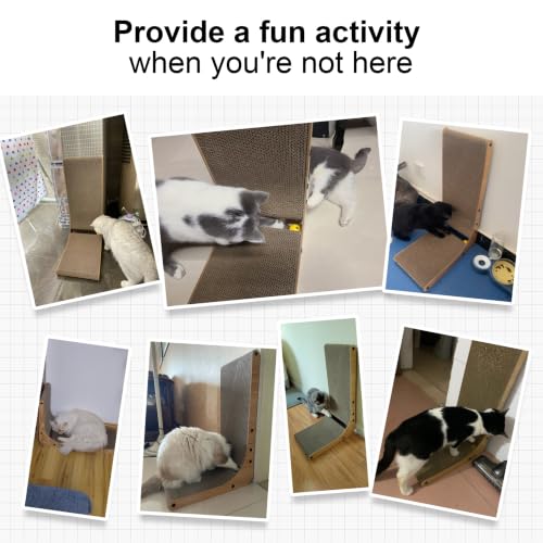 Cat Scratcher, 26.8 Inch L Shaped Cat Scratch Pad for Indoor Cats - view 6