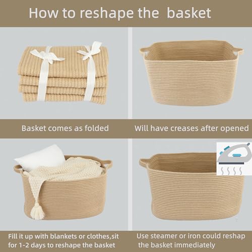Large Rectangle Woven Jute Rope Storage Basket 22"x17"x12" - view 7