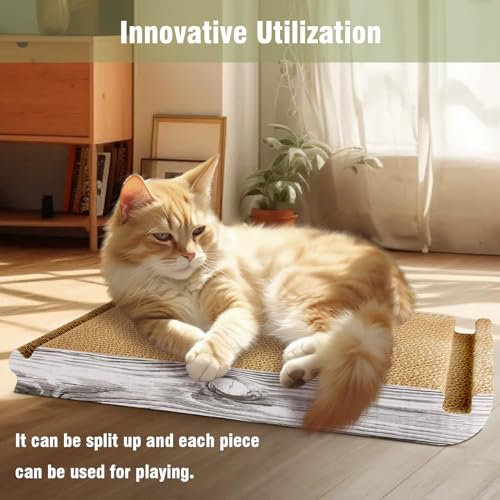Foldable Cat Scratching Board Triangle Scratcher Cardboard Cat Scratch Pad 6 Usable Sides Cats Scratcher for Indoor Cats Scratching Post - view 6