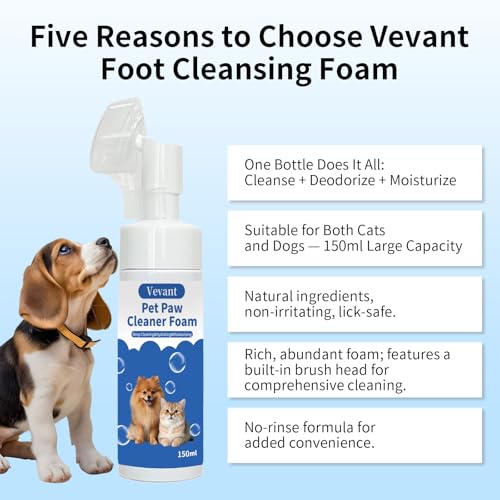 Cat & Dog Paw Cleaner, Clean Paw, No Rinse Foam Cleaner with Brush, 5 fl oz - view 3