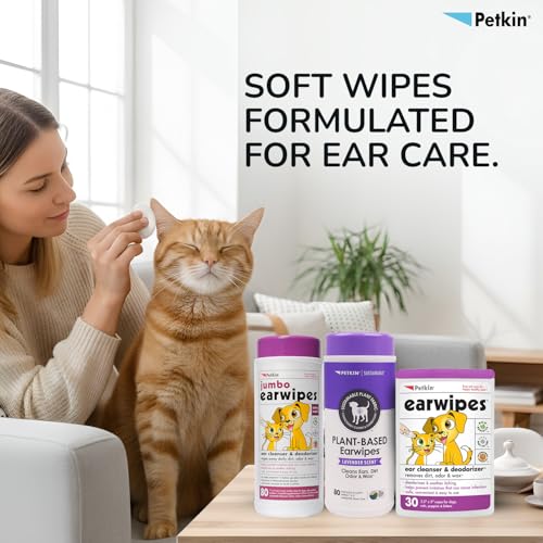 Jumbo Pet Ear Wipes, 80 Extra Moist Wipes - Soothing & Deodorizing Pet Ear Cleaner to Remove Dirt, Odor, & Wax - Safe, Convenient, & Easy to Use Pet Wipes for Dogs, Cats, Puppies & Kittens - view 4