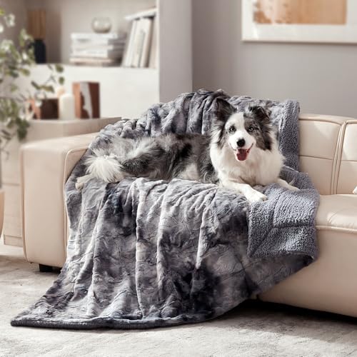 Waterproof Dog Blanket for Large Dogs, Fluffy Faux Fur, 50 X 60''