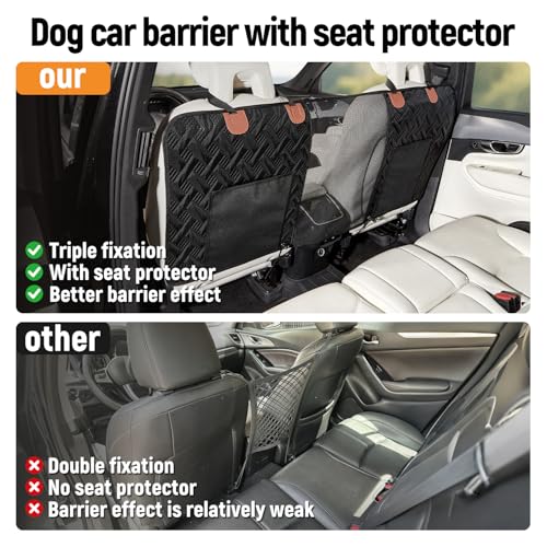 Dog Car Barrier,Car Divider Net for Dogs,Pet Barrier with Organizer - view 2