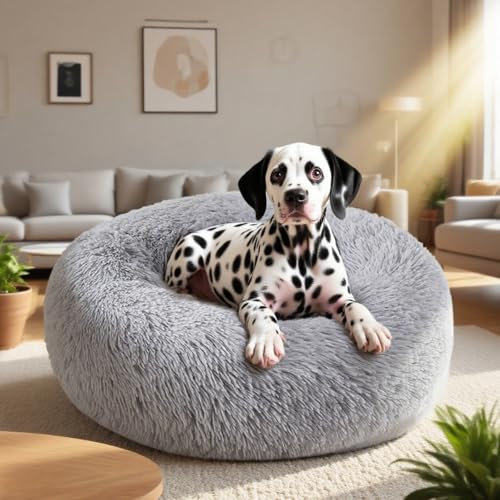 Dog Bed for Small Medium Large Dogs Cats, 20 inch Calming Washable-Round Cozy Soft Pet Bed for Puppy and Kitten with Slip-Resistant Bottom - view 4
