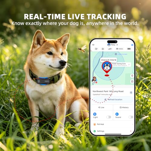 GPS Tracker for Dogs with 36 Month Subscription, Real-Time Location, Electronic Fence, Health Monitoring, Waterproof, for Medium Large Dogs, iOS Android - view 3