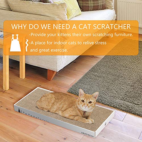 Cardboard Scratcher Pad Scratching post: Cat Scratch Pad,Cat Scratching Post with Durable&High Density Cardboard, Indoor Toy for Cat, Double-sided Design For double life (16.5x7.9x1.2 inches) - view 6