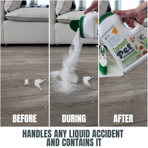 Pet Accident Cleanup – Odor Remover for Dog & Cat Messes. Absorbs 1 Gallon. Pet-Safe Cleaner for Urine, Vomit, Poop & Accidents on Hardwood, Tile, Vinyl, Concrete, Short Carpet & Rugs, 5 qt - view 2