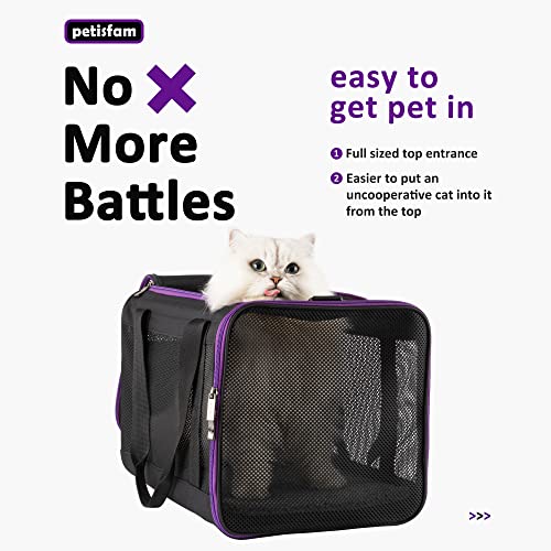 Soft Pet Carrier for Large and Medium Cats, 2 Kitties, Small Dogs. Easy to Get Cat in, Great for Cats that Don't Like Carriers (Black) - view 2