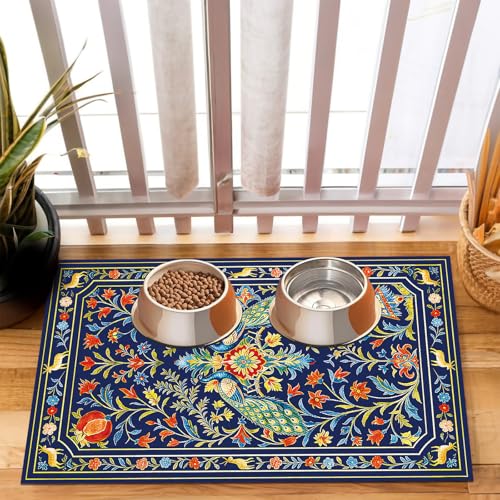 Pet Dog Cat Food Mat, Cute Animal Dog Bowl Mats, 16 * 24 in - view 2