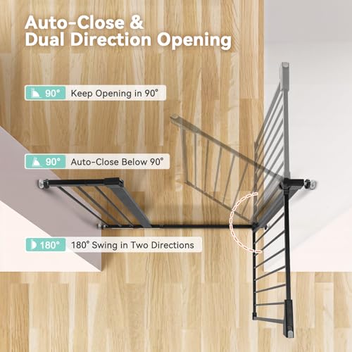 36" Extra Tall Baby Gate for Stairs, Fits 29.5" to 48.8" Openings - view 4