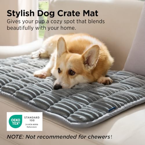 ComfyFleece Washable Dog Crate Pad,Soft Thin Medium Pet Mat,30" - view 3
