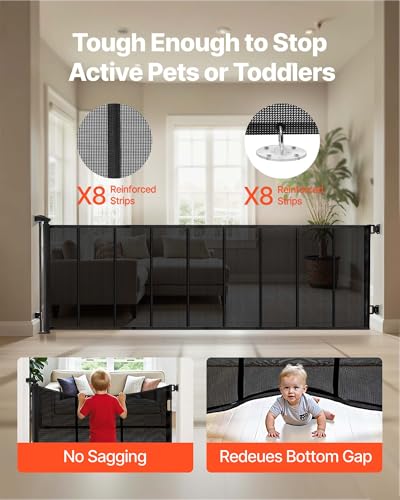 Retractable Baby Gate, Extra Wide Extension to 202.7 in, 39 in Tall - view 2