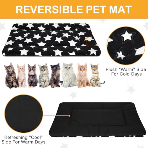 4 Pcs Dog Crate Pads Soft Warm, 18 x 14", Star, Black - view 3