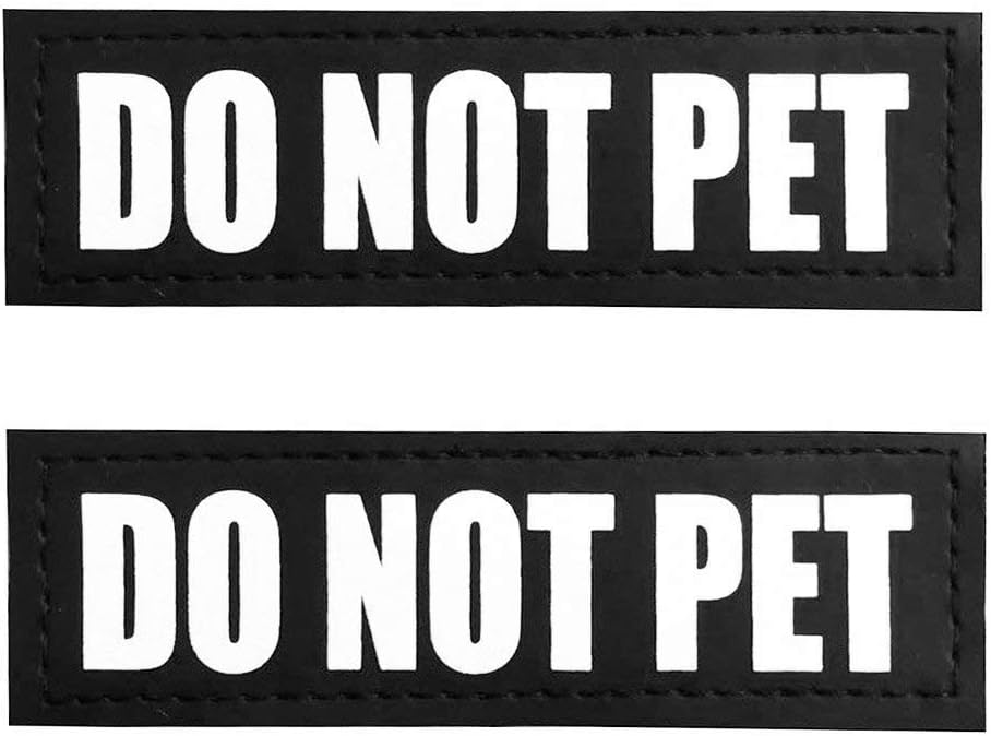 Do not pet dog patches, reflective removable dog tags for service vest dog harness