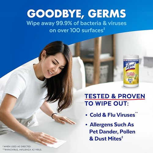 Disinfecting Wipes, Multi-Surface Cleaner, Lemon, 80 ct. (4 Pack) - view 2