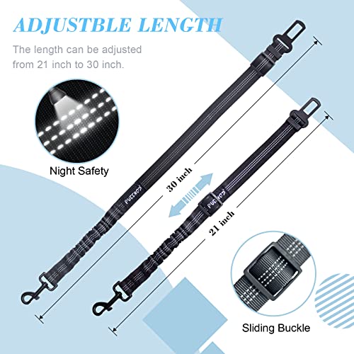 2 Pack Dog Seat Belt Adjustable Dog Car Seatbelts for Vehicle Nylon Pet Safety Seat Belt with Elastic Bungee Buffer Reflective & Durable Car Harness for Dogs - view 3