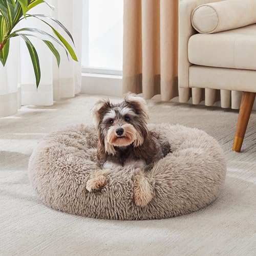 Western Home Calming Donut Small Dog Cat Bed Washable Puppy Bed,24" Brown - view 2