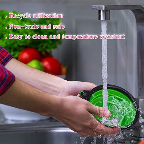 4 Pack Collapsible Dog Bowl Portable Foldable Travel Pets Bowls Cats Water Feeding Food Bowls Silicone Expandable Cup Dish Puppies for Walking Camping Outdoors with Carabiner Clip - view 4